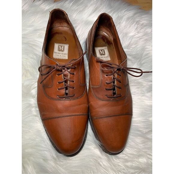 Bruno Magli brown Italian dress shoes 8.5 - Picture 1 of 5